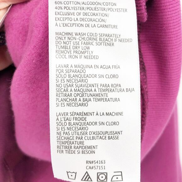 TOMMY HILFIGER SPORT Women's Colorblock Split Logo Hoodie XL Purple Crewneck NWT - Picture 11 of 11